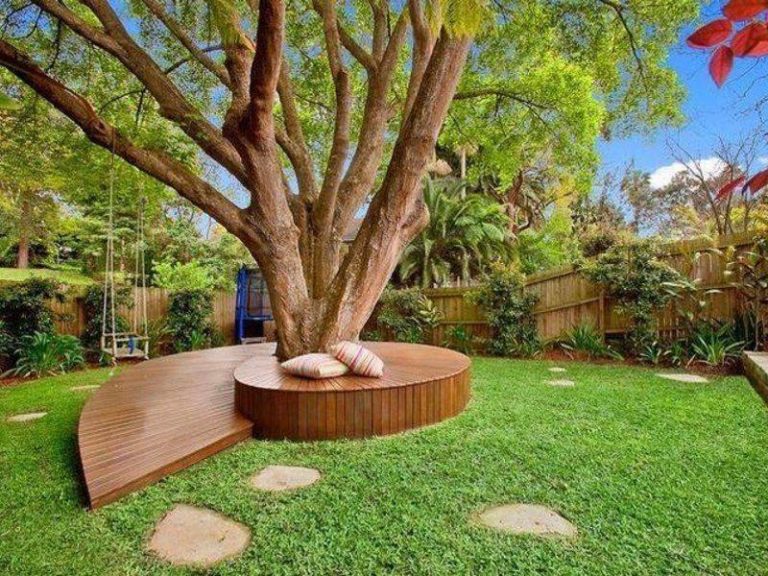 16 modelos de mesas construidas alrededor de un árbol ideas para el