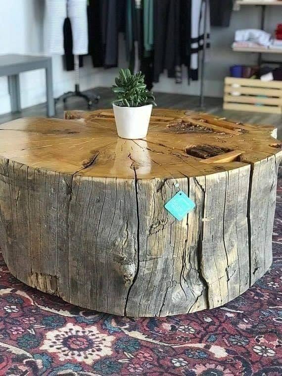 17 ideas para hacer mesas o bancos con troncos de madera rustica - GEOCAX