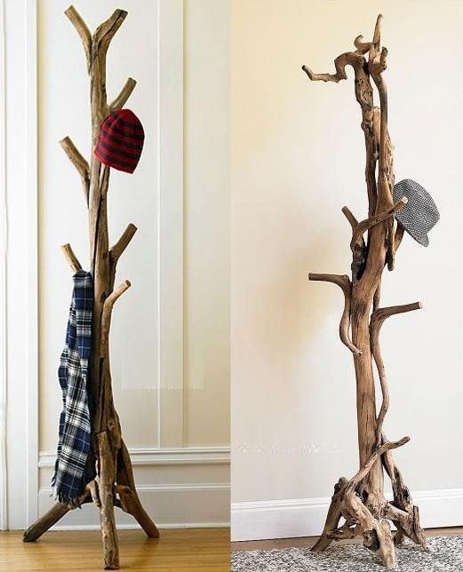 10 modelos de percheros elaborados de troncos o ramas secas - GEOCAX