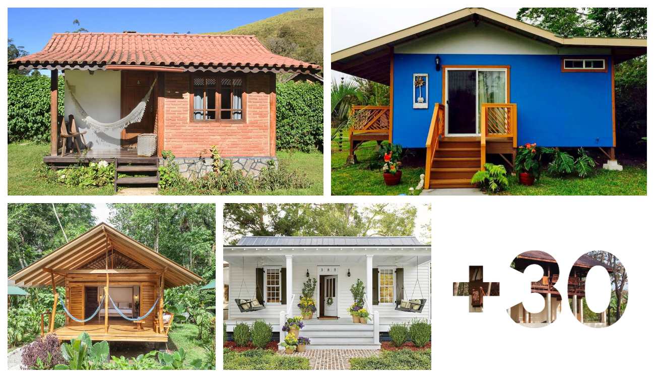30 fachadas de casas de madera, casas rodeadas de vegetación - GEOCAX