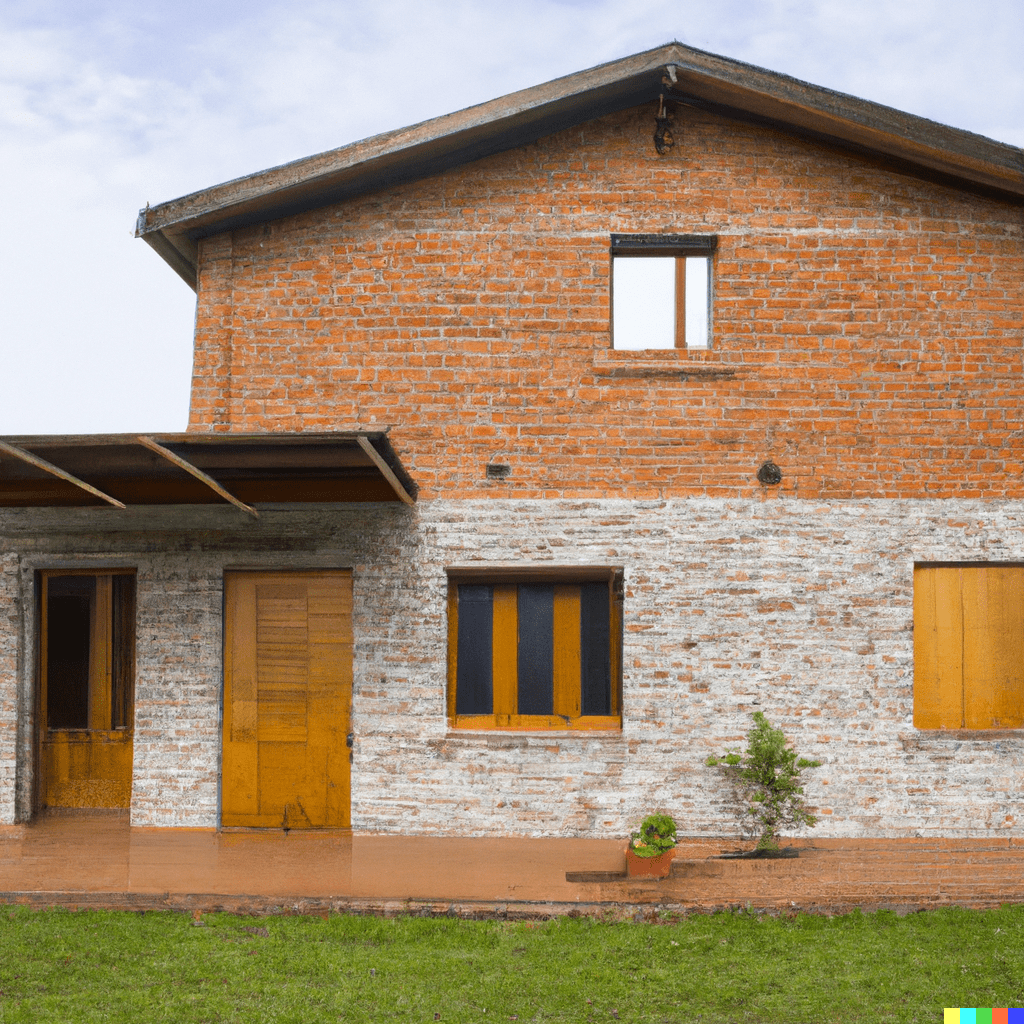 10 Fachadas de casas de campo hechas con ladrillo y tejas - GEOCAX