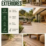 Guía visual de pisos para terrazas con porcelanato, piedra, deck y criterios de seguridad y drenaje