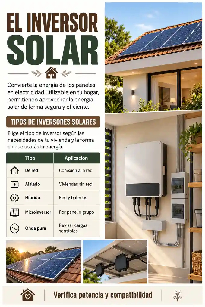 Inversores solares de red, aislados, híbridos y microinversores para diferentes instalaciones
